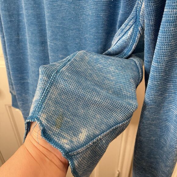 Volcom Stone Thermal Waffle Long Sleeve Shirt Mens Size M Burnout Teal - Picture 7 of 12